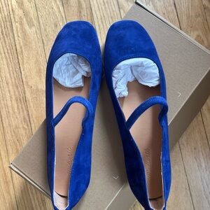 Madewell - The Greta Ballet Flat in Deep Royal Suede - 7.5